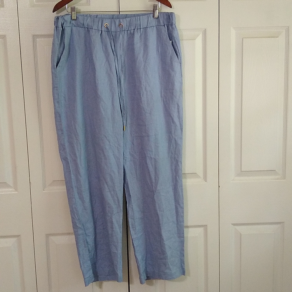 Calligraphie 100 Linen pants drawstring waist size large